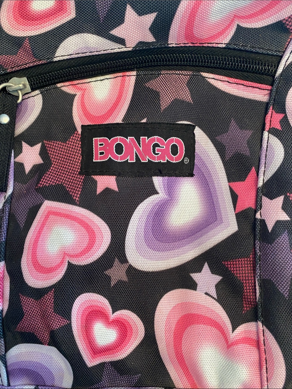 BONGO Pink & Purple Heart Print  Backpack